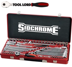 Sidchrome 60 Piece 1/4" 1/2" Combo Drive Metric AF Spanner Socket Set SCMT10175 - Picture 1 of 3