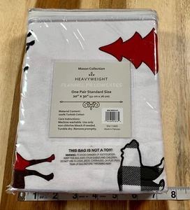 Mason Collection Holiday Plaid Bear Moose Tree Standard Flannel Pillowcase Set - Picture 1 of 5