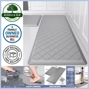 Kitchen Floor Mats Anti Fatigue Cushioned Gel Non-Slip Support for Home Office - Picture 1 of 9