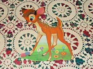 VTG DENNISON DISNEY BAMBI FACING LEFT CARDBOARD DECORATION DIECUT NOS MINT - Picture 1 of 2
