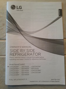 Lg Side By Side Refrigerator Owners Manual