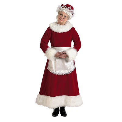 Burgundy Velvet Mrs. Claus Costume - Halco - Image 1 of 3
