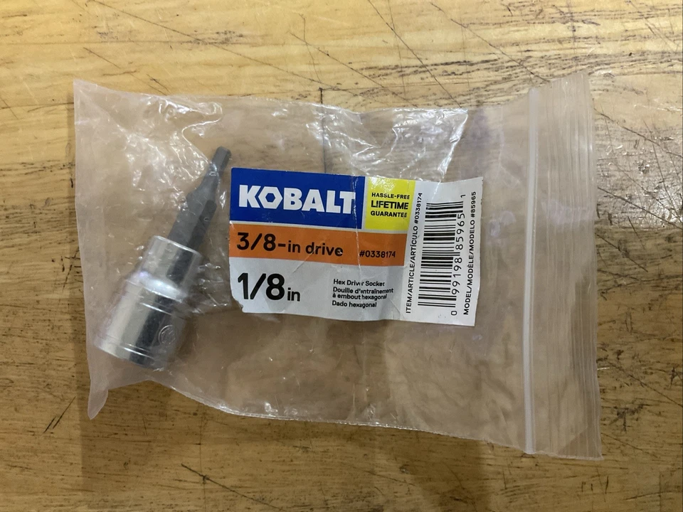 Kobalt H 1/8 x 3/8" Dr Hex Bit Socket 338174 - Image 1 of 1