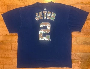 Majestic Derek Jeter #2 New York Yankees Digital Camo T-Shirt Adult XL Navy - Picture 1 of 5
