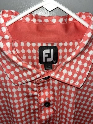 FootJoy Polka Dot Birck Boilermaker Logo Stretch Performance Golf Polo Mens XL - Image 1 of 4