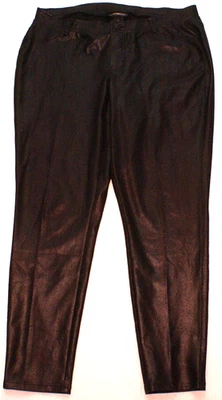 Lane Bryant Women’s 20 Faux Leather Skinny Leggings Black Stretch Pants (38X30) - Image 1 of 3