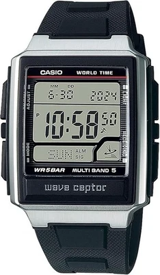 CASIO WAVE CEPTOR WV-59R-1AJF Novo na Caixa Vidro Mineral Hora Mundial da JPN - Imagem 1 de 4