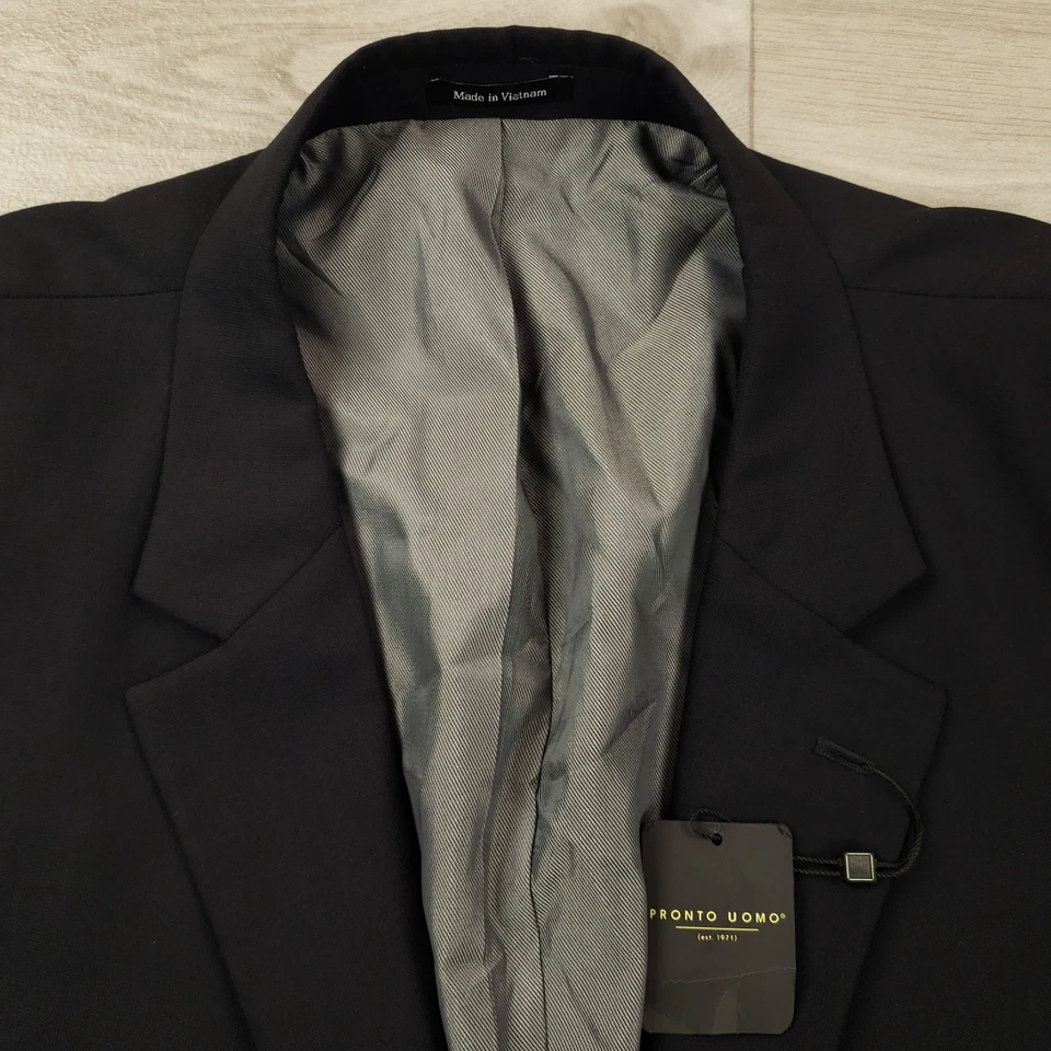 Abrigo Deportivo Pronto Uomo Para Hombre 60R Negro Lana Poli Dos Botones Doble Ventilación NUEVO Foto 1 de 4