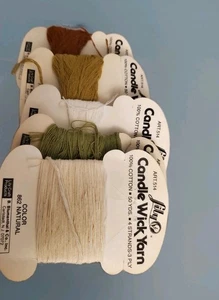 Lily Candle Wick Yarn - Lot Of 5 old gold russet white natural olive - Picture 1 of 3