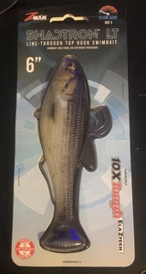 z-man zman shadtron 6" line-thru top hook swimbait slow sink gizzard shad - Picture 1 of 3
