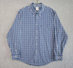 Brooks Brothers Blau Kariert 346 Hemd XL Slim Knopfleiste Langarm Freizeit Herren - Bild 1 von 9