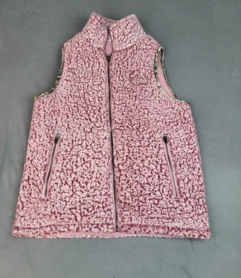 Realtree Fleece Hunting Vest Women Large Pink Full Zip Puffer Camo Edge Outdoor - Image 1 of 4