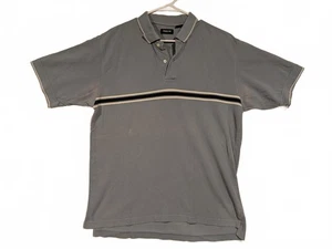 Polo Arrow a righe blu vestibilità classica cotone casual stile golf uomo grande - Foto 1 di 5