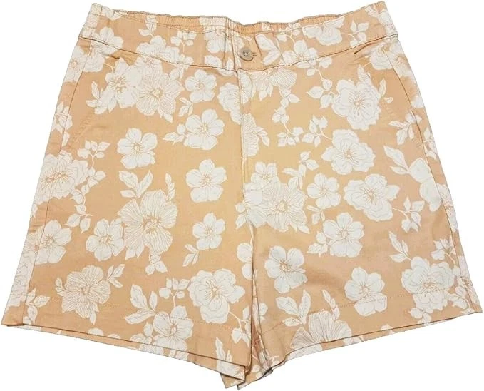 Jachs Girlfriend High Rise Chino Shorts Stretch Satin Womens Sz Small 5” Inseam