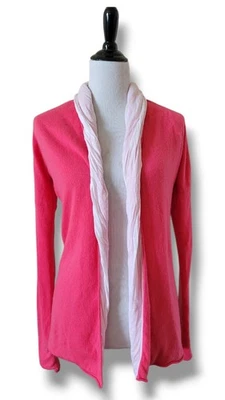 Cárdigan abierto THEORY Salma acogedor jersey de cachemir forrado chal XS dos tonos defectos Foto 1 de 4