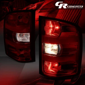 PAIR DARK RED TAIL BRAKE LIGHT FOR 2007-2014 SILVERADO SIERRA 1500 2500HD 3500HD - Picture 1 of 8