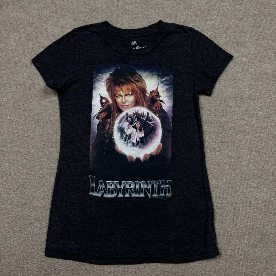 Camisa para mujer vintage Y2K Local Celebrity x Labyrinth talla M gris manga corta Foto 1 de 4