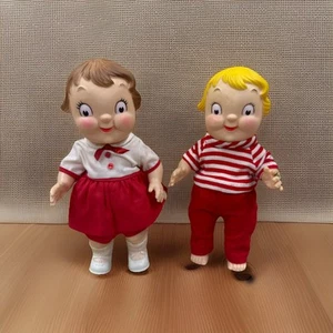 Vtg Campbell's Soup Kids Twin Plastic Doll Set 10" 1970s Original Clothes - Picture 1 of 2