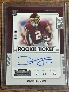 2021 Panini Contenders Rookie Ticket Variation Auto Dyami Brown #125 RC Auto - Bild 1 von 2