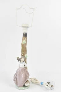 Nao Porcelain Table Lamp Free-Standing Girl Standing Against Tree PAT Tested1988 - Picture 1 of 8