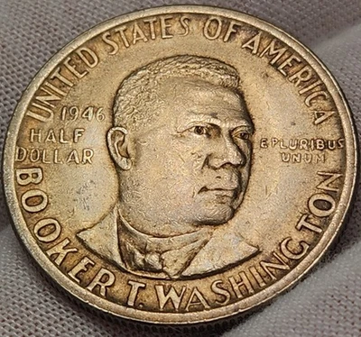 1946 50C Booker T. Washington Silver Commemorative Half Dollar - CH-46pa - Image 1 of 3