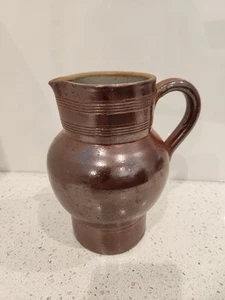 Vintage Französischer Gres du Berry Fait Main Salz Glasiert Steinzeug Krug Antik - Bild 1 von 10