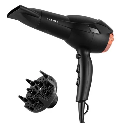 KLAMER Haartrockner 2200W, Ionen Haartrockner, Universal Anti Frizz Haar-föhn…