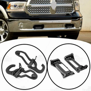 Fits 2013-14 15 2016 2017 2018 Ram 1500 Front Tow Hooks Left & Right with Bezels - Foto 1 di 10