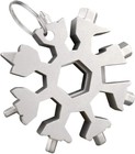 18 in 1 Portable Snowflake Multi Tool Stainless Screwdriver Key Chain SILVER
