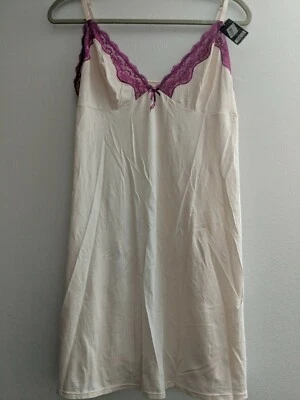 Heidi by Heidi Klum Lace-Neckline Babydoll Slip Silver Peony Wild Aster Large - Image 1 of 2