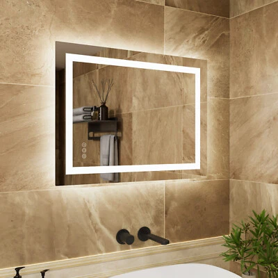 LED Badezimmerspiegel 800×600mm dimmbar mit Anti-Beschlag 3 Farbtemperaturen - Bild 1 von 4