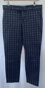 Houndstooth Trousers Gap Size 8 W30” L26” Blue Mix Slim Cropped Cotton Womens - Picture 1 of 11