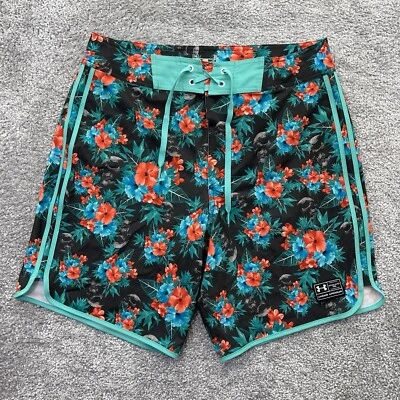 Pantalones Cortos Under Armour Para Hombre 34 Aita Tropical Hawaiano Floral Calaveras 34x9 1253274 Foto 1 de 4