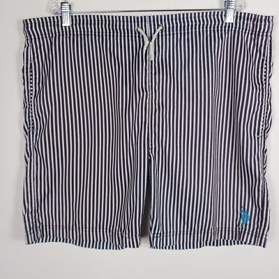 US Polo Assn Men's Shorts XL Black and White Striped Pockets Drawstring - Изображение 1 из 4