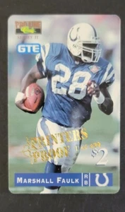 1995 Pro Line GTE $2 Phone Card PRINTERS PROOF Marshall Faulk  /499 - Picture 1 of 3