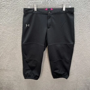 Under Armour Pants Girls XL Black Loose HeatGear Cropped Gym Yoga Preppy School - Picture 1 of 10