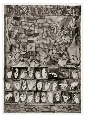 Mapa sin título vintage de Jasper Johns 2013 impresión litográfica a color como nuevo Foto 1 de 4