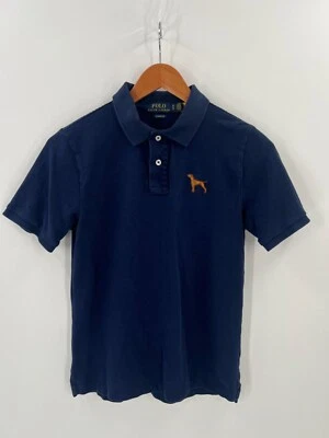 Рубашка поло Polo Ralph Lauren для мальчиков L темно-синяя с логотипом собаки индивидуальный покрой классическая опрятная - Изображение 1 из 4