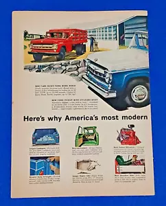 1957 FORD F-600 CAMION AGRICOLO & 1/2 TON F-100 STYSIDE PICKUP CLASSIC USA STAMPA ANNUNCIO - Foto 1 di 1