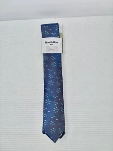 Nuevo con etiquetas Corbata Goodfellow Co. Azul Blanco Tiburón Estampado Gráfico Oficina Academia - Imagen 1 de 3