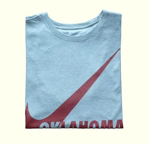 NIKE OU SOONERS NCAA FOOTBALL OKLAHOMA DRI FIT VTG Y2K GRAY T SHIRT SZ L 2017 - Picture 1 of 6