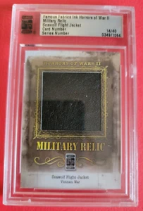 SEAWOLF FLIGHT JACKET WORN MILITARY RELIC SWATCH CARD #14/40 VIETNAM WAR FABRICS - Picture 1 of 2