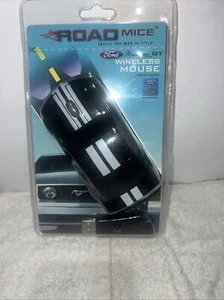 Road Mice Ford Mustang GT Wireless Mouse Black w/ White Stripes - Picture 1 of 7