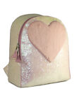 YRU Heart Fuzzy Glitter Cute Holo Furry Womens Bookbag Back Pack FEELS