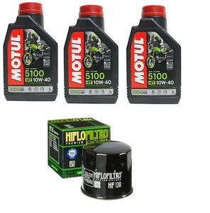 Tagliando SUZUKI DL V-STROM 650 2004-2016 3 Olio MOTUL 5100 10W40 + Filtro HIFLO - Imagen 1 de 4