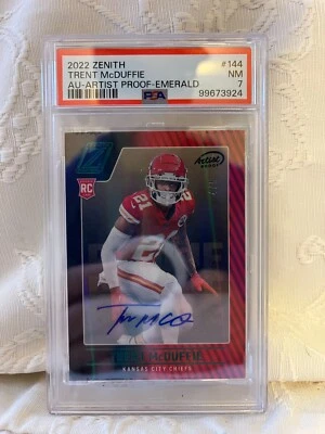 2022 Panini Zenith Trent McDuffie Emerald #144 autograph PSA 7 4/5 - Image 1 of 4