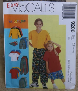 * McCALLS * CHILDS SHIRT PANTS SHORTS SEWING PATTERN * #9206 * ~ SIZE CF 4 5 6 - Imagen 1 de 1