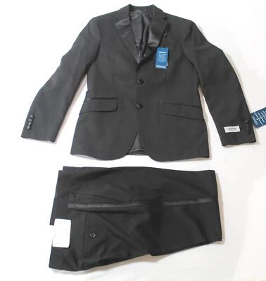 Traje de Esmoquin Kenneth Cole Para Hombre Reaction Ready Flex Calce Ajustado CL8 Negro Ver Más Abajo Foto 1 de 4