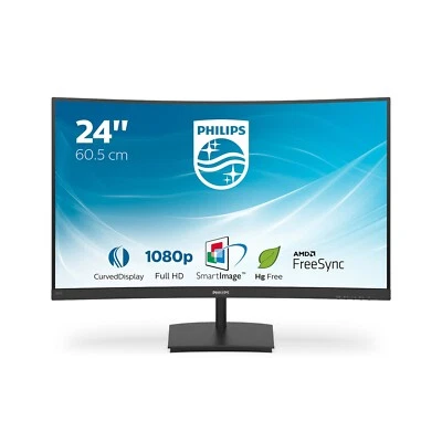 Philips E-Line 241E1SC 24" VA Full HD FreeSync Curved Monitor 241E1SC/00 - Image 1 of 4