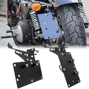 For Sportster XL 883 1200 48 72 Tail LED Side Mount License Plate Holder Bracket - Picture 1 of 14